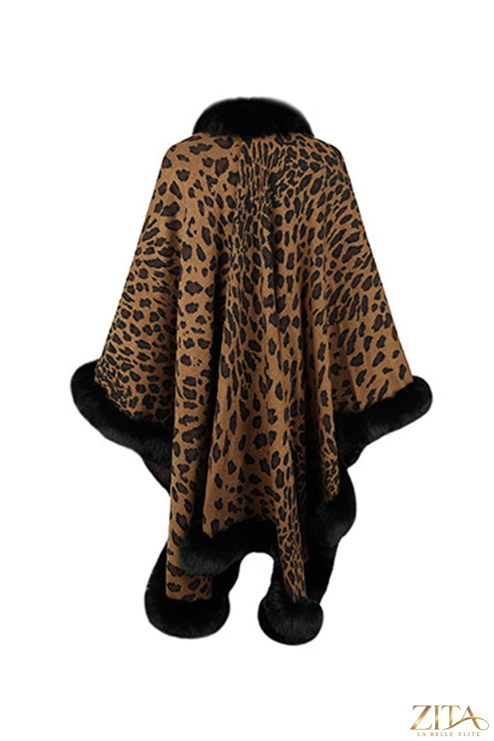 Leopard open front poncho by Trendsi featuring a stylish, lightweight design with a bold animal print and relaxed fit.
