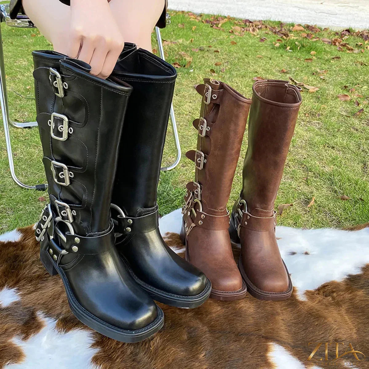 Zita La Belle Elite round toe block heel boots featuring sleek design and sturdy heels, stylish footwear for women.