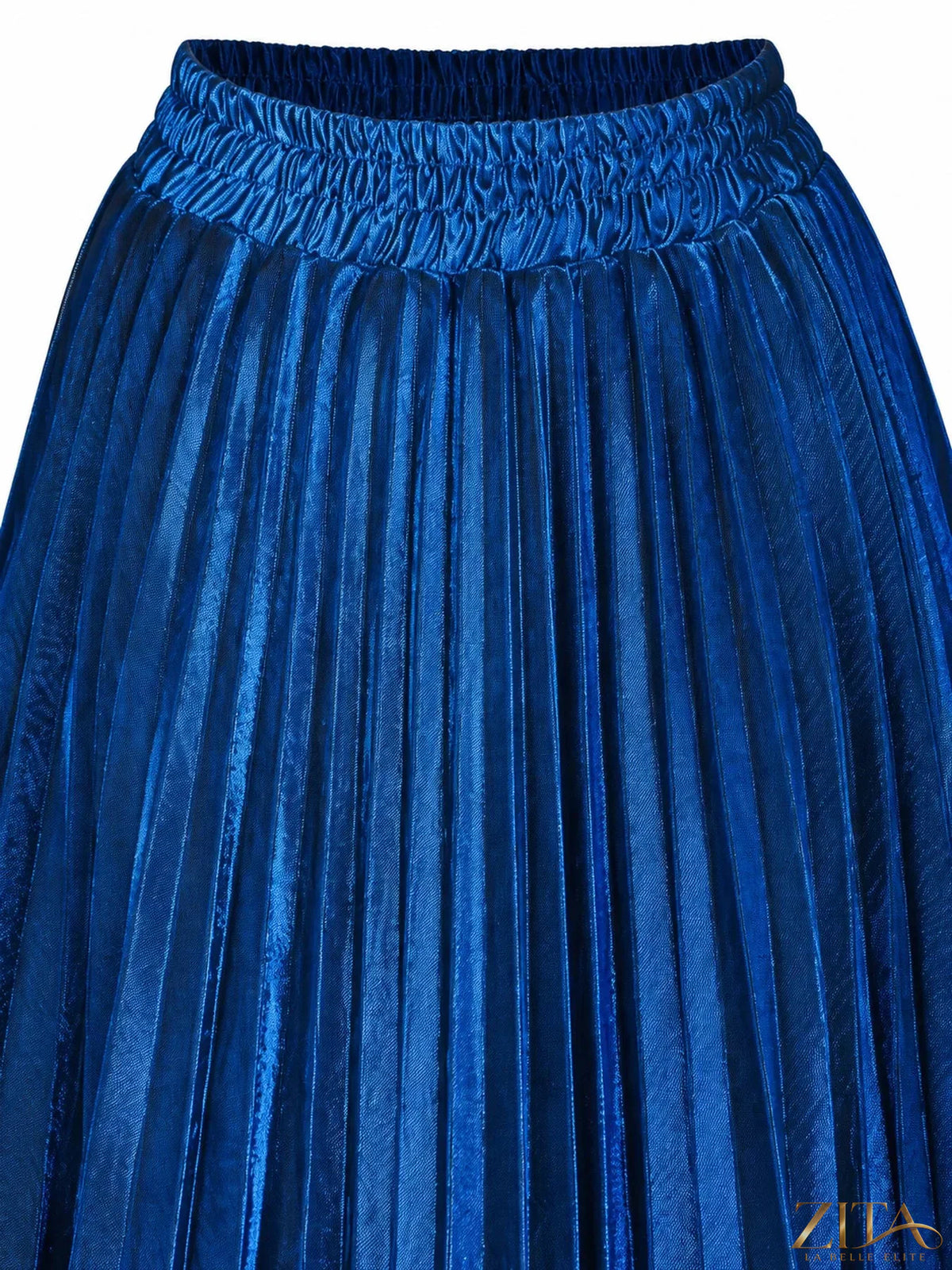 High-waisted pleated maxi skirt from Trendsi, flowing fabric with a stylish, elegant design perfect for casual or formal wear.