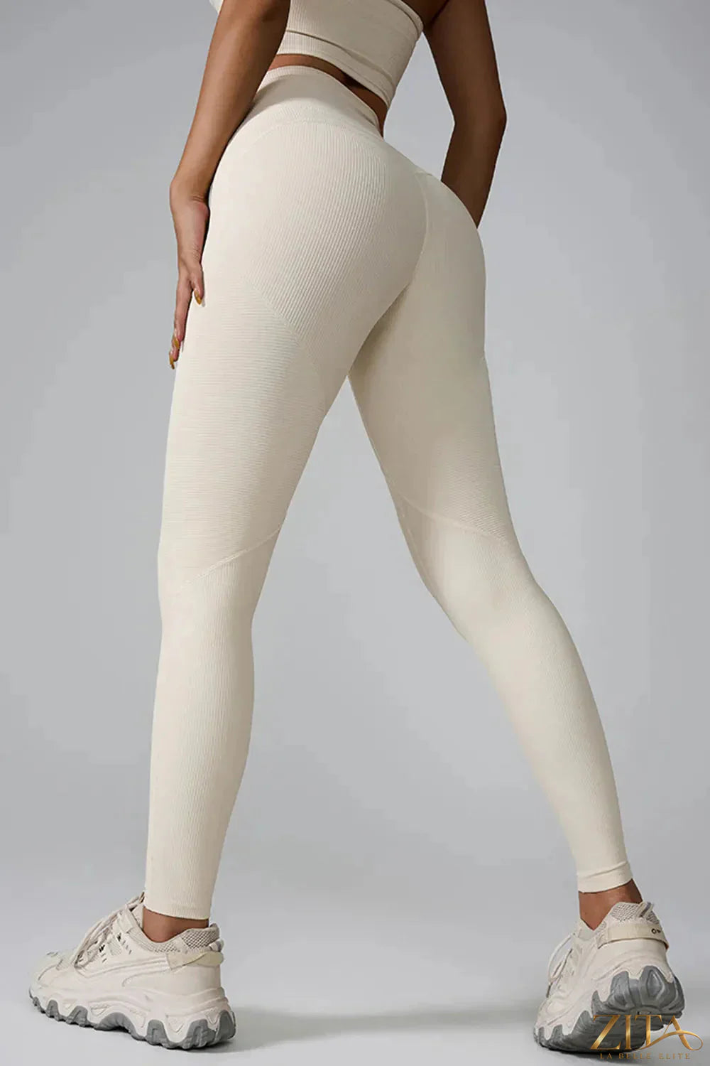 High waist active leggings by Trendsi, featuring a snug fit and athletic design, shown in black on a model.