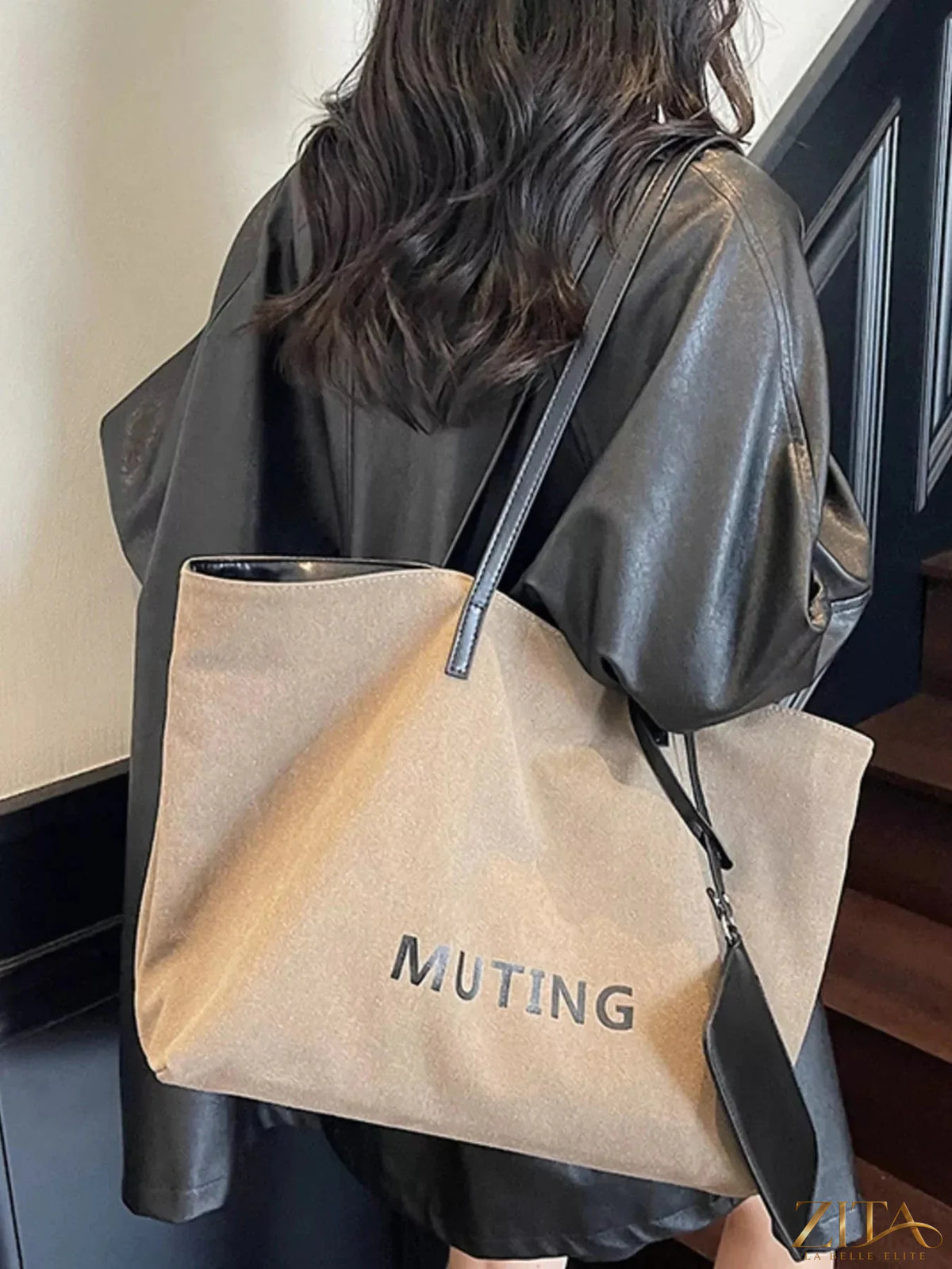 Zita La Belle Elite casual canvas tote shoulder bag with handles, lightweight and spacious for everyday use