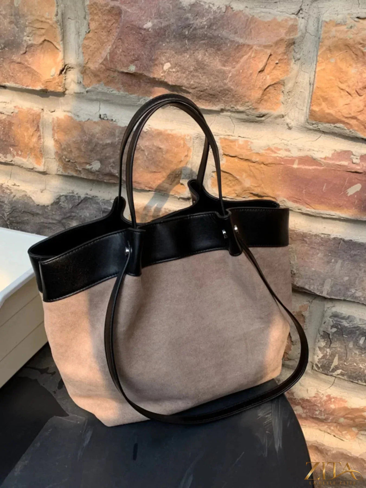 Zita La Belle Elite lightweight classic color tote bag made of durable fabric, featuring spacious interior and sturdy handles.