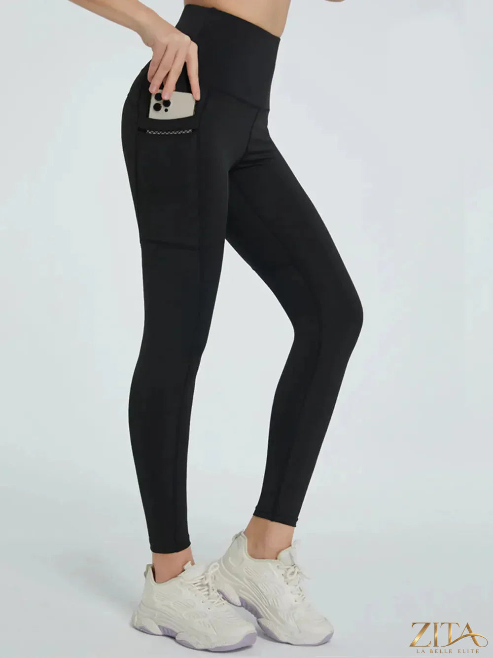 High waist active leggings by Trendsi, featuring a snug fit and stretchy fabric for workout and casual wear.
