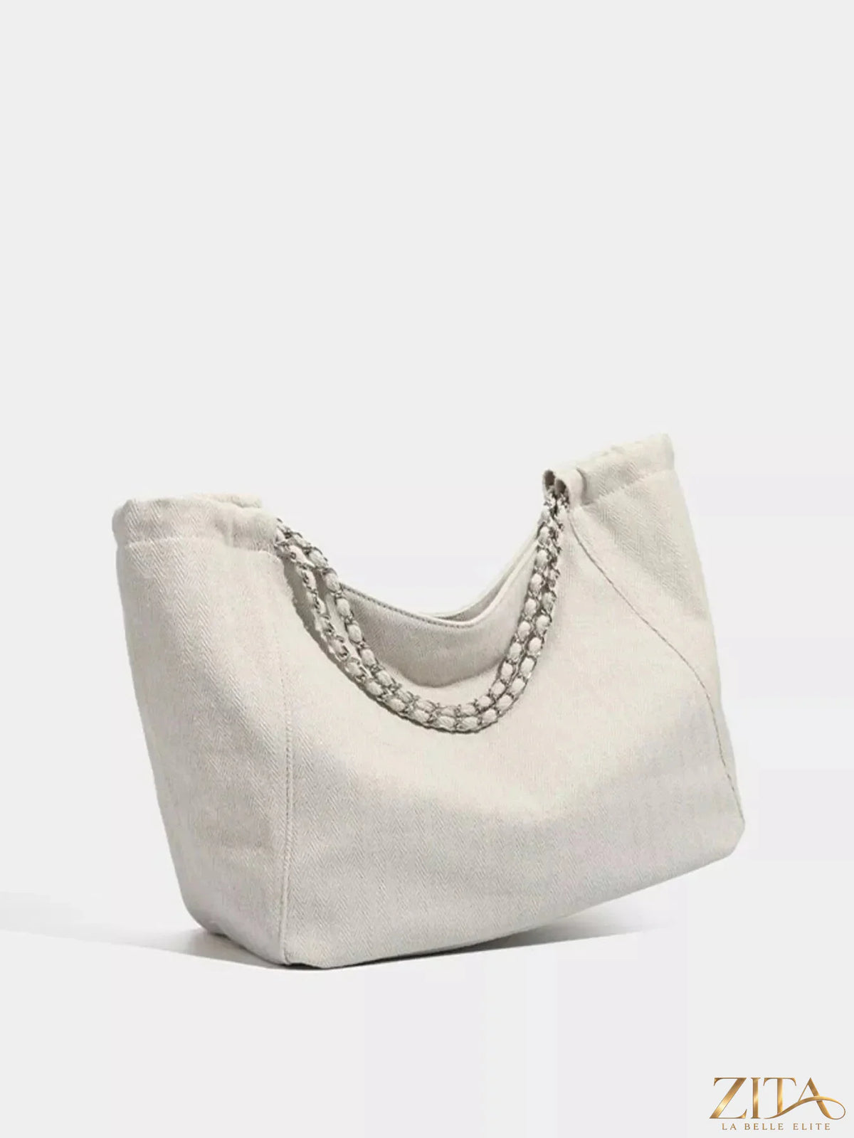 Zita La Belle Elite chain strap tote bag with leather handles and spacious interior, stylish accessory for everyday use.