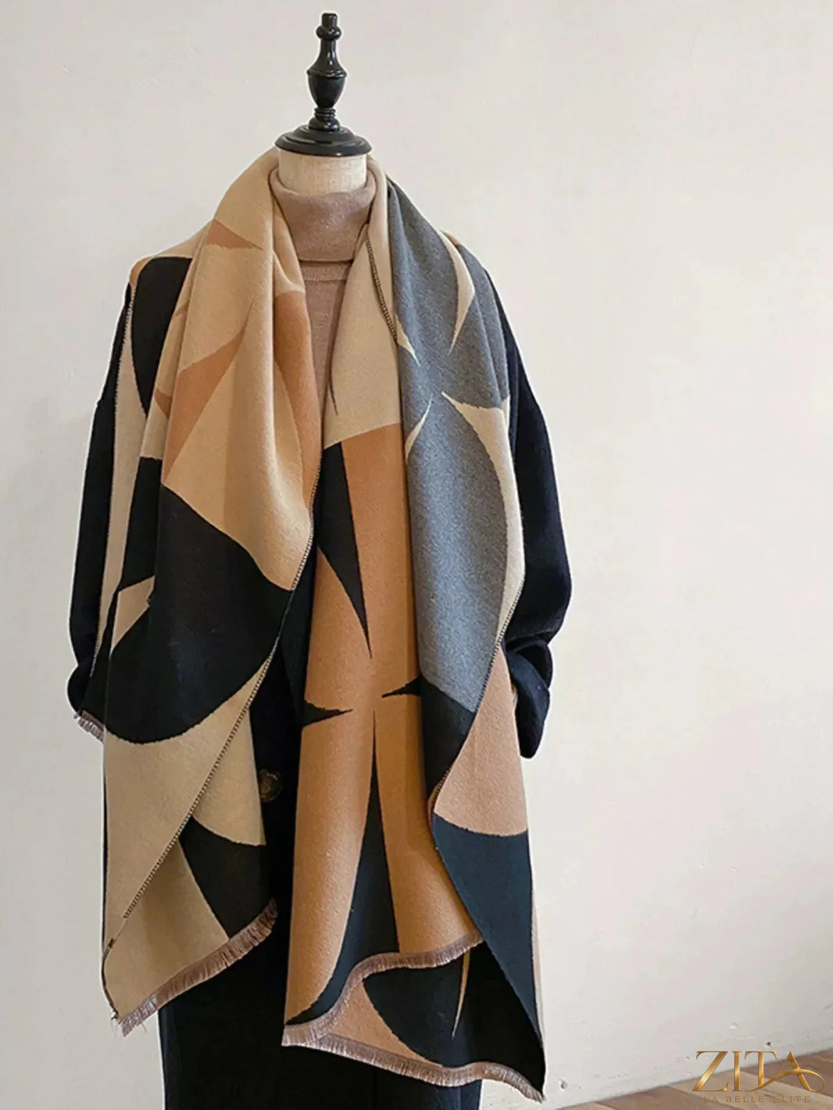Contrast raw hem scarf by Trendsi featuring soft fabric and stylish raw edge details, perfect for adding a chic touch to outfits.