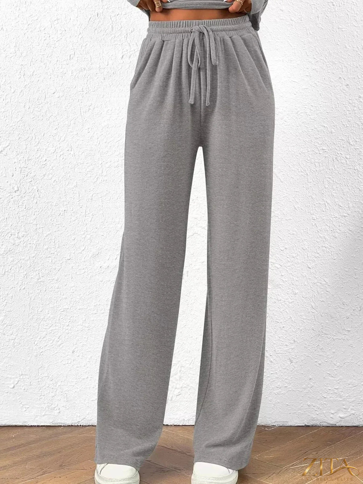 Zita La Belle Elite long sleeve top and wide-leg pants set in a stylish, coordinated outfit with a relaxed fit and comfortable fabric.