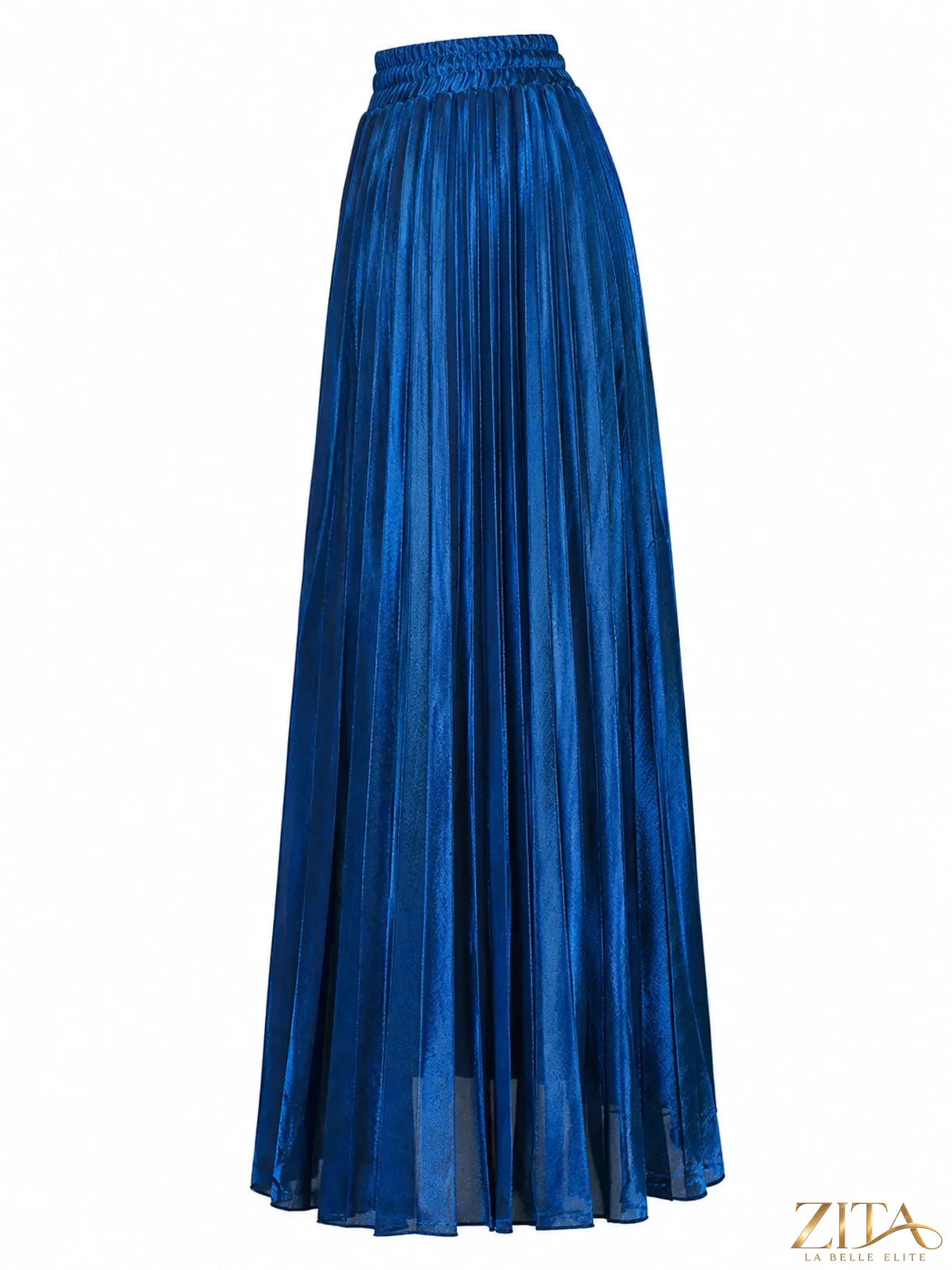 High-waisted pleated maxi skirt from Trendsi, flowing fabric with a stylish pleated design, shown in a full-length view.