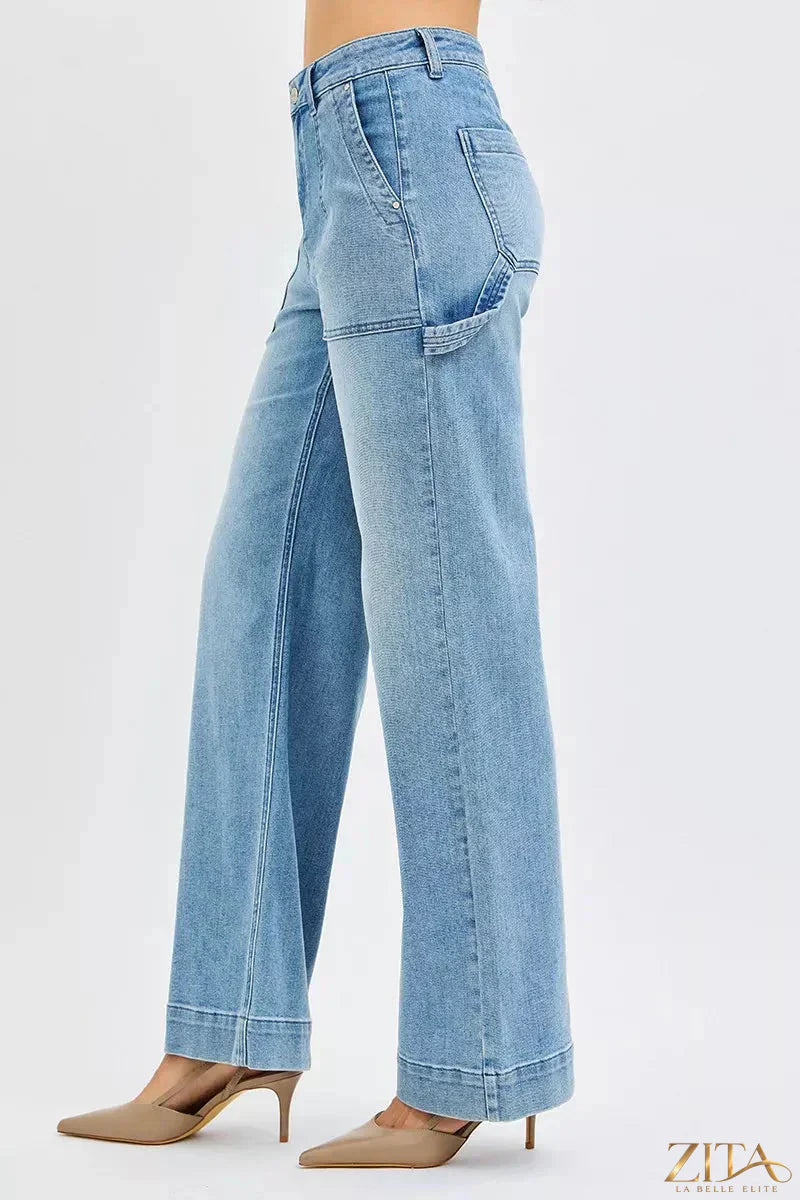 Zita La Belle Elite RISEN high rise straight leg plus size jeans, denim with classic fit and clean front design.