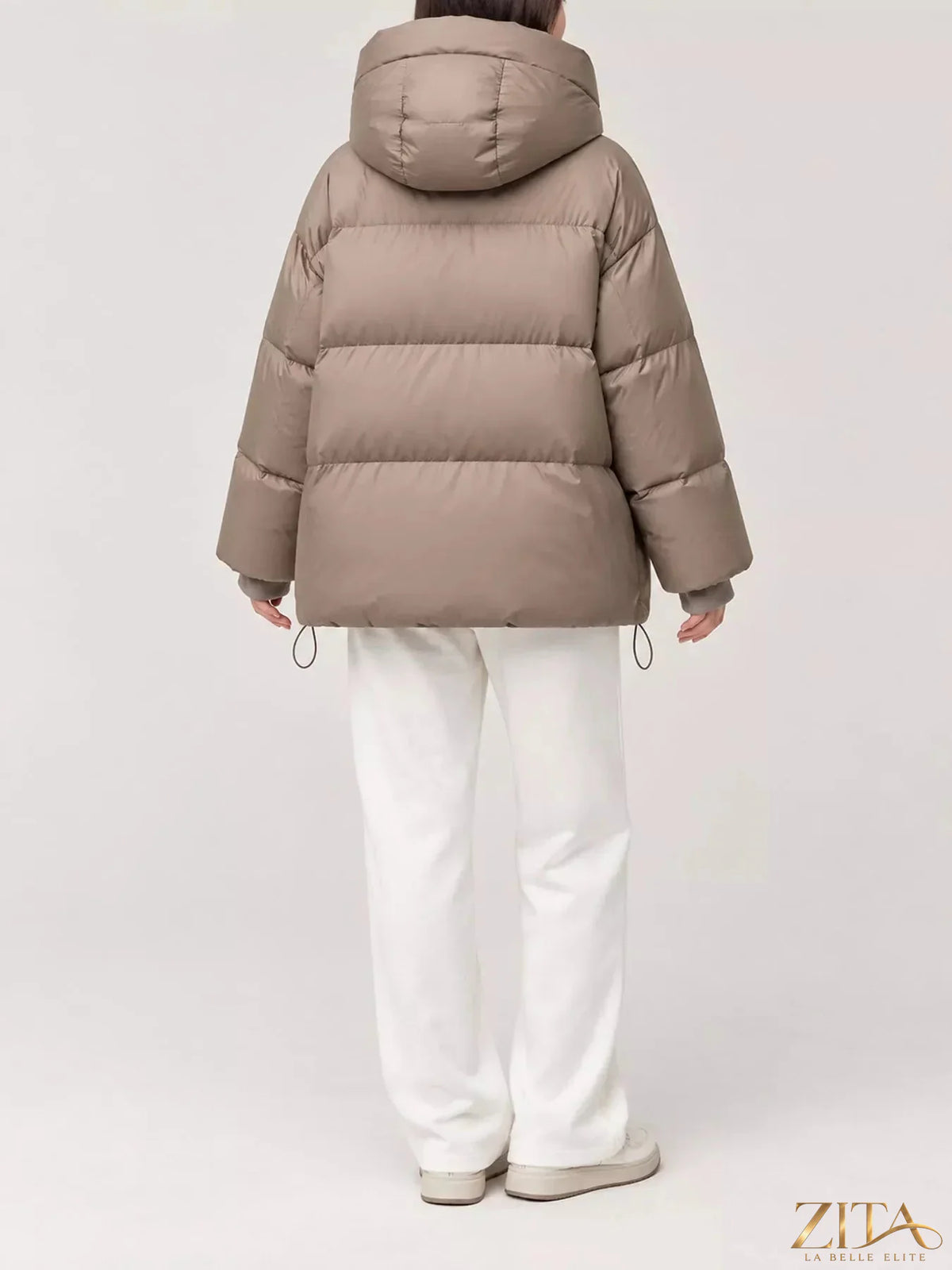 Zita La Belle Elite quilted hooded puffer jacket with plush insulation and a stylish design, perfect for cold weather.