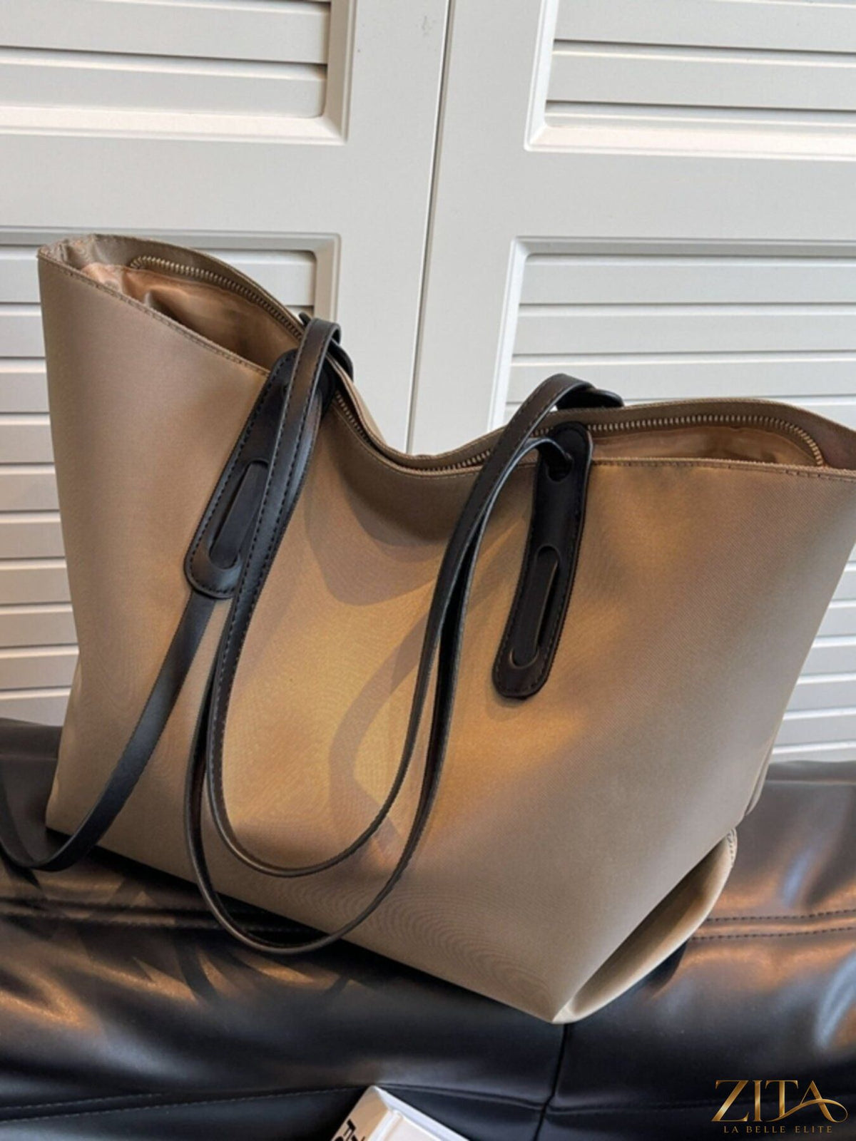 Large capacity tote bag by Zita La Belle Elite, showing a stylish, spacious handbag with sturdy handles and lightweight design.