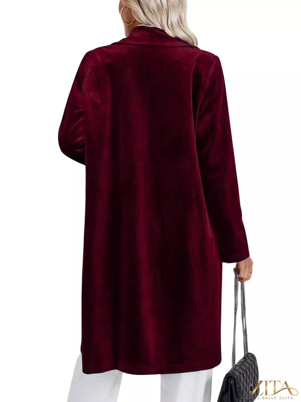 Zita La Belle Elite longline coat with lapel collar and long sleeves, stylish outerwear for a sophisticated look