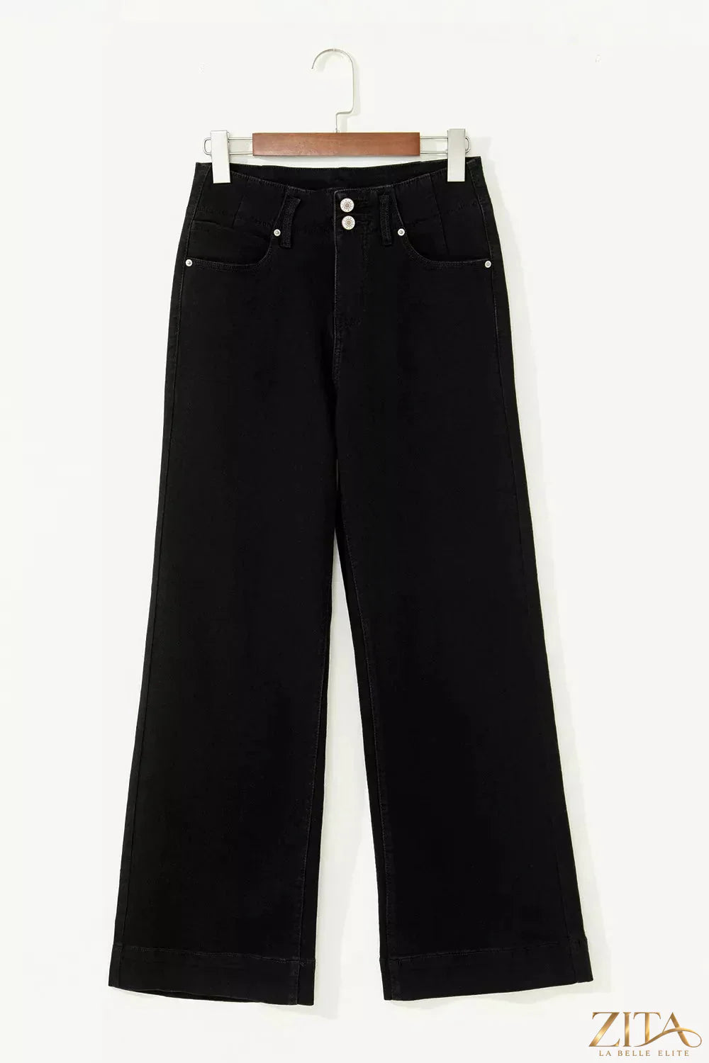 Zita La Belle Elite high waist flared jeans with two buttons, showcasing a stylish fit and classic denim design.