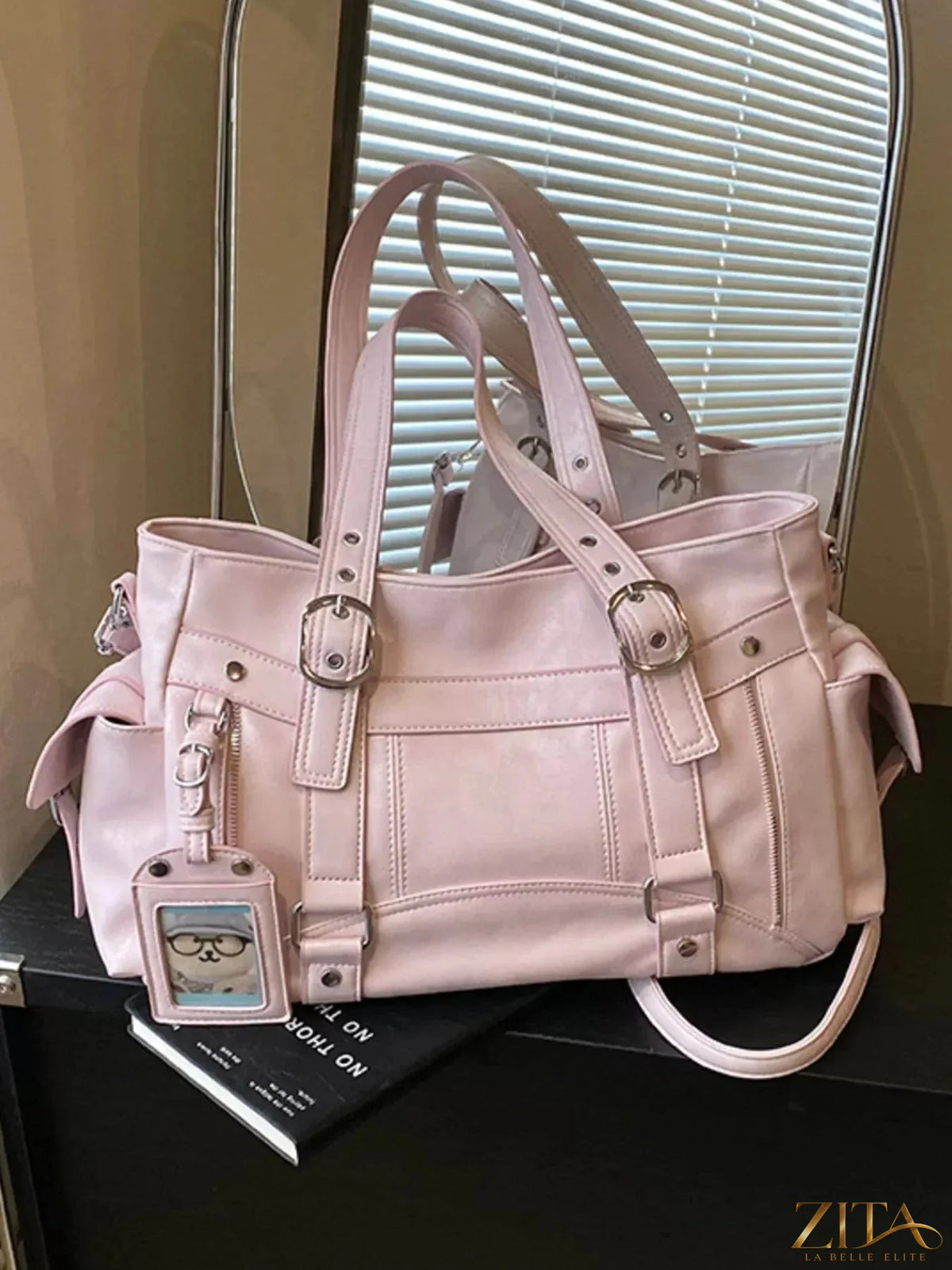 Zita La Belle Elite buckle decor shoulder bag with stylish design, featuring a sleek strap and elegant buckle details.