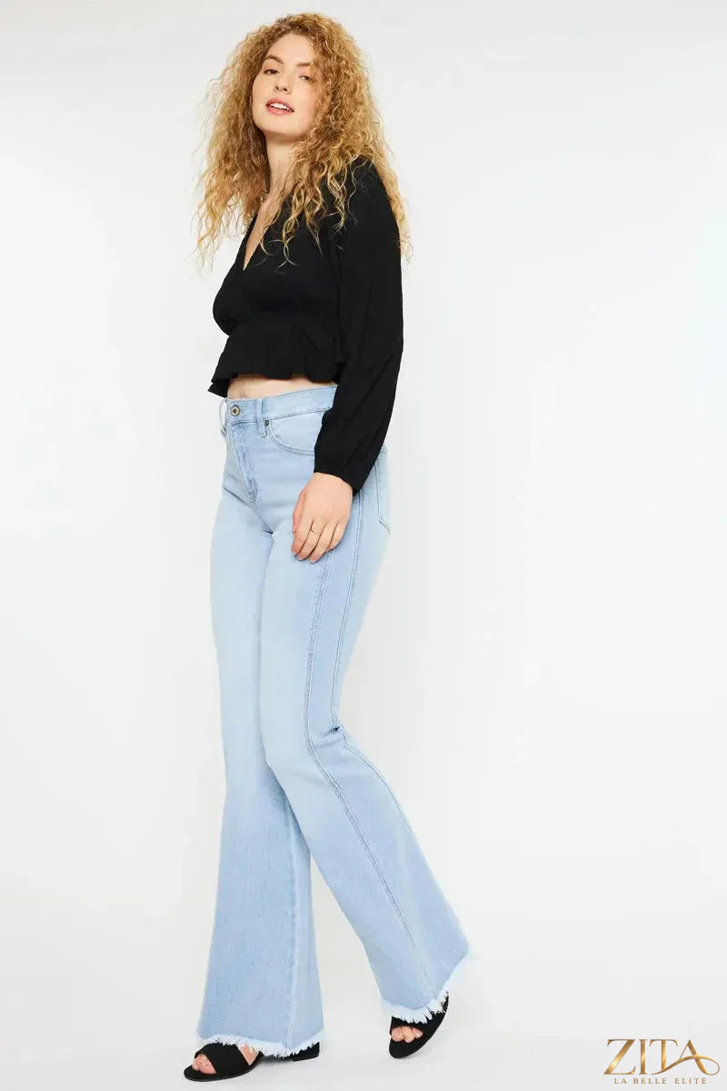 Zita La Belle Elite Kancan high-rise curvy flare jeans with classic denim wash and fitted waist, stylish for casual wear