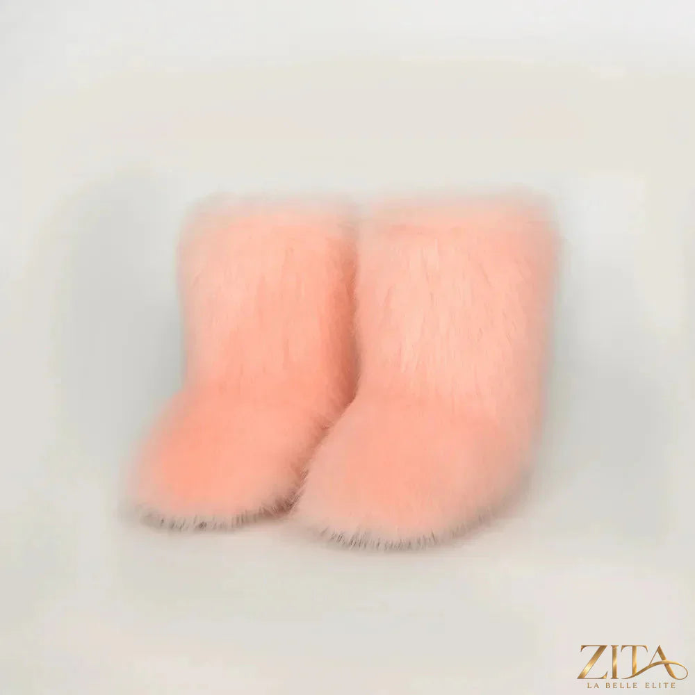 Zita La Belle Elite thermal fuzzy platform boots with thick soles and cozy lining, stylish winter footwear for cold weather.