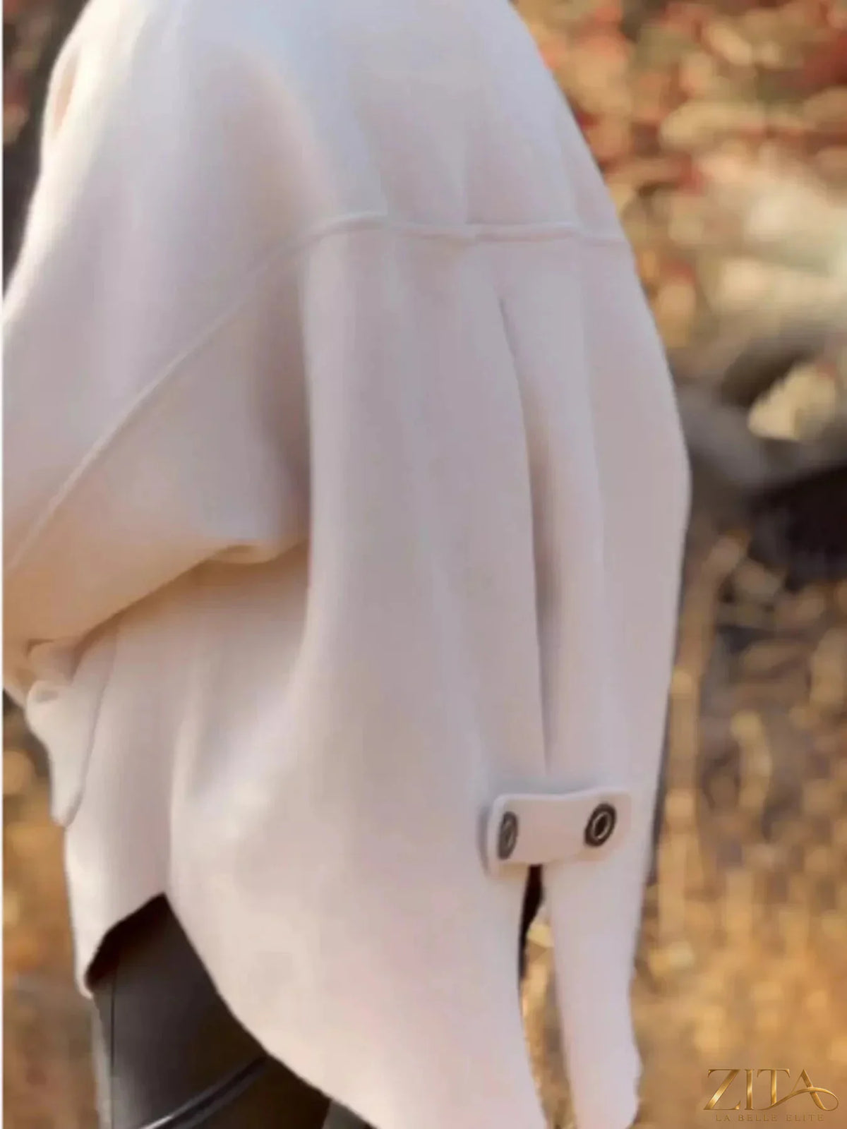 Plus size Zita La Belle Elite raglan sleeve coat with button-front closure, full-length coat in a stylish design.