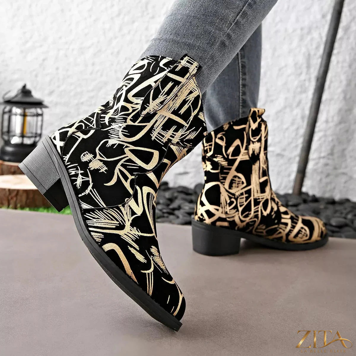 Zita La Belle Elite round toe block heel boots with sleek design and sturdy heel, perfect for stylish fall and winter outfits.