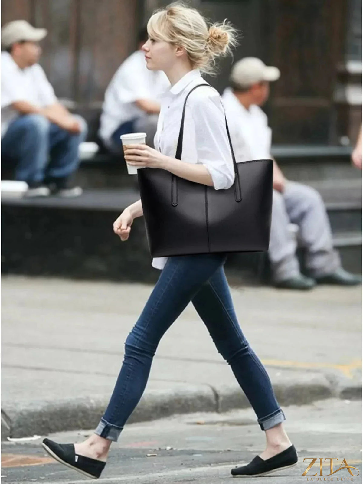 Zita La Belle Elite PU leather tote bag with dual handles and spacious interior for stylish everyday use
