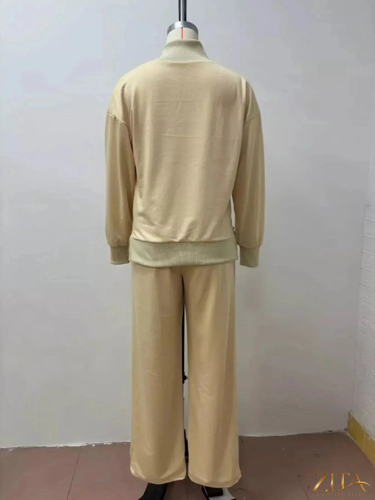 Zita La Belle Elite turtleneck dropped shoulder top and pants set in soft fabric, stylish casual outfit for women.