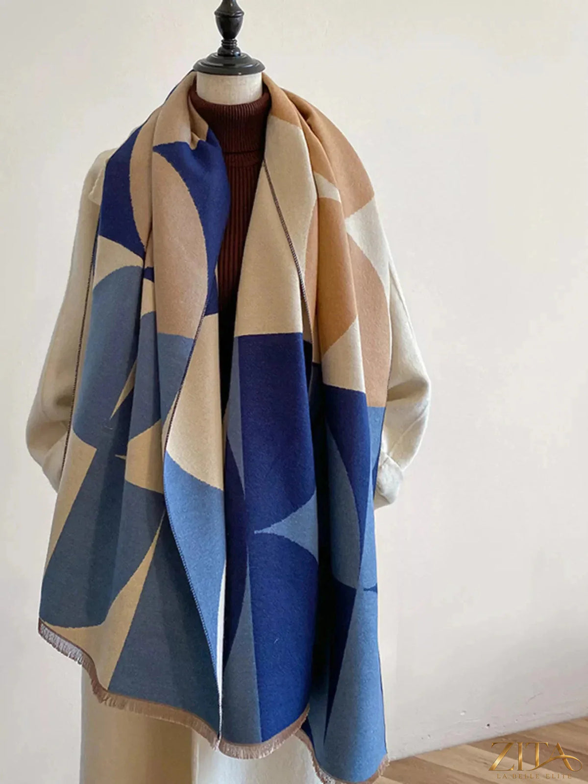 Contrast raw hem scarf by Trendsi featuring lightweight fabric and a stylish raw edge design, perfect for layering and accessorizing.