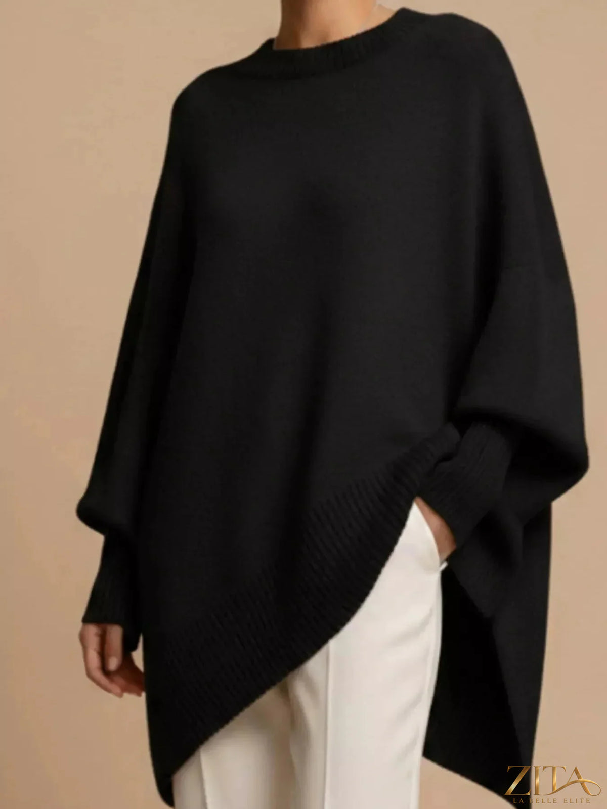 Light gray oversized dropped shoulder sweater by Trendsi, featuring a relaxed fit and cozy knit texture.
