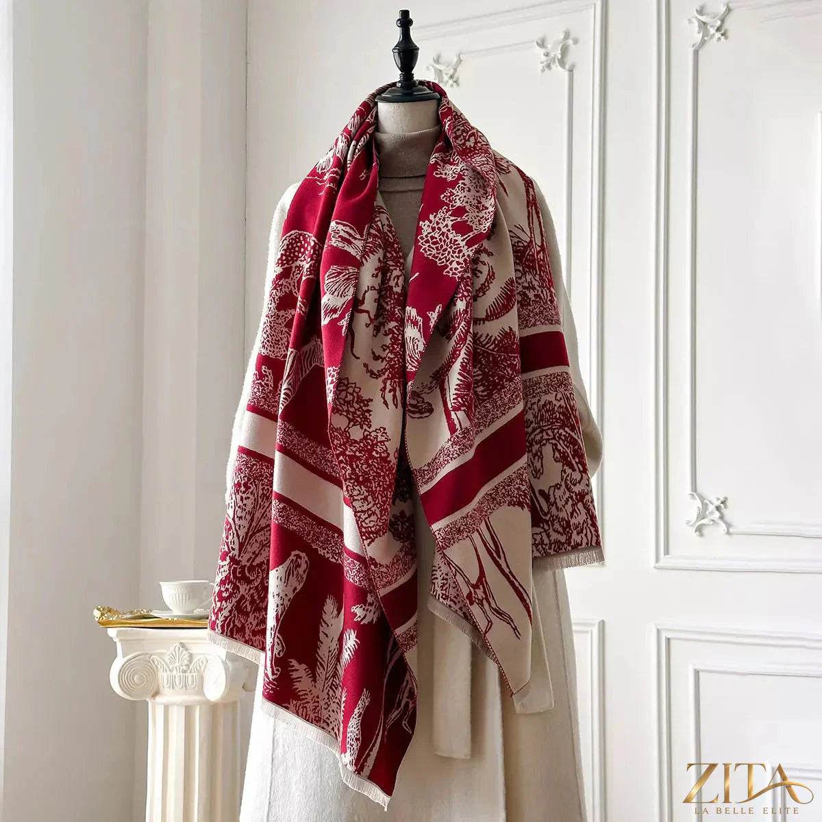 Raw hem winter scarf by Trendsi featuring a cozy, textured fabric with fringed edges for stylish warmth.