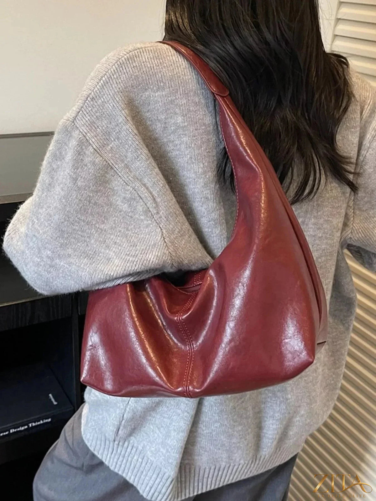 Zita La Belle Elite PU leather hobo shoulder bag with adjustable strap and spacious interior, stylish for everyday use