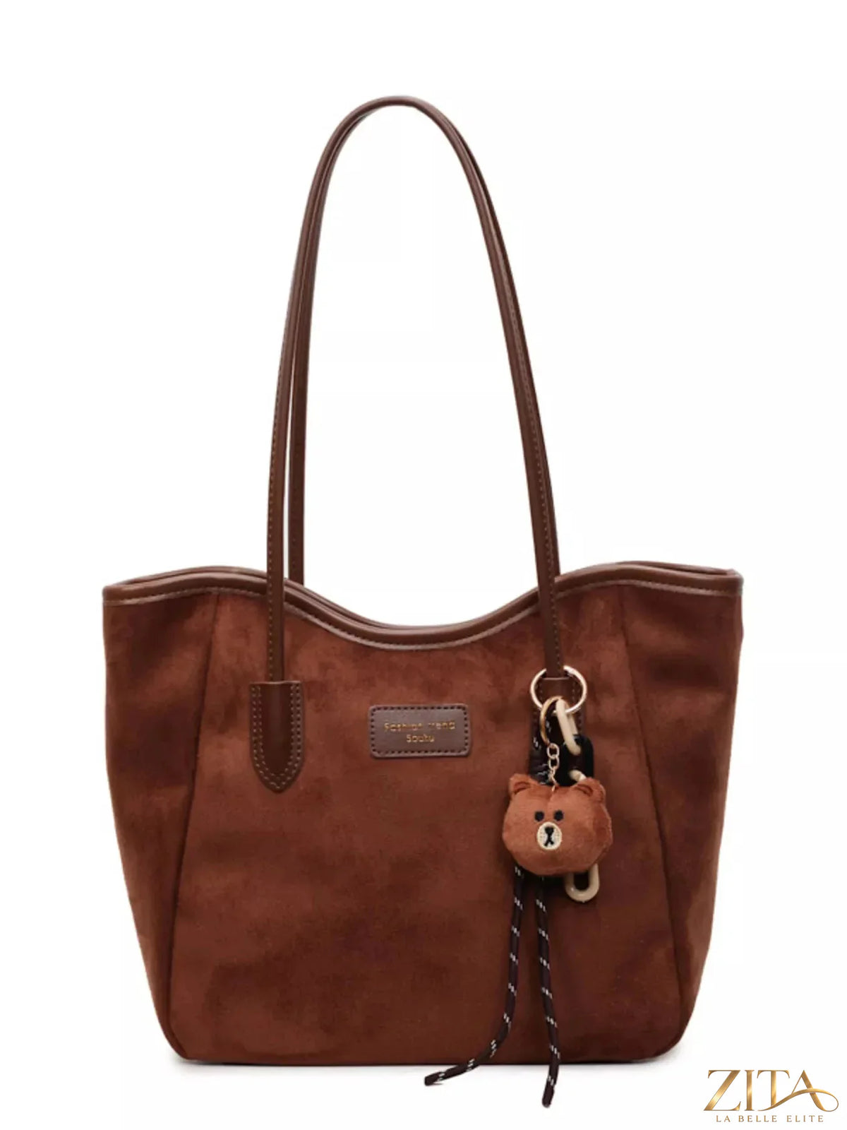 Zita La Belle Elite suede casual tote bag with sturdy handles and minimalist design, perfect for everyday use.