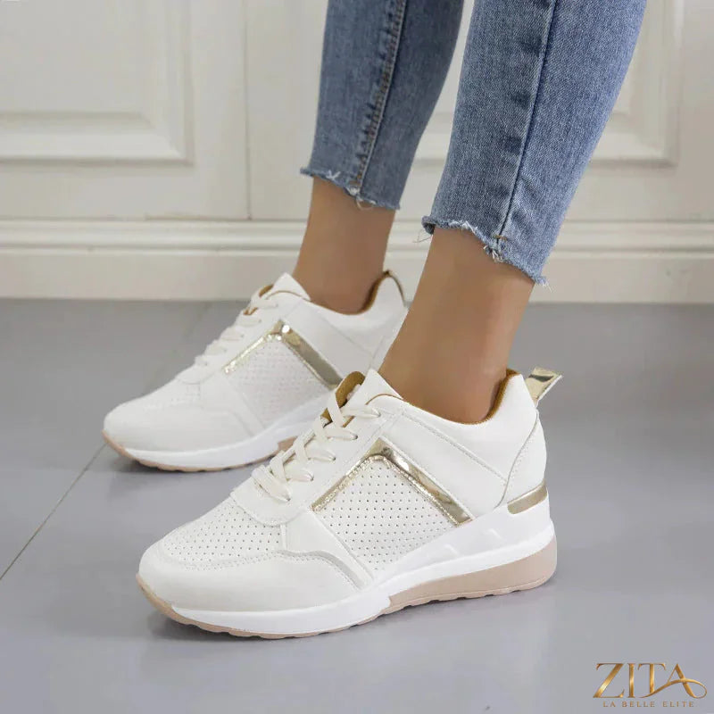 Zita La Belle Elite lace-up wedge sneakers with stylish design and comfortable sole, shown in a side view.