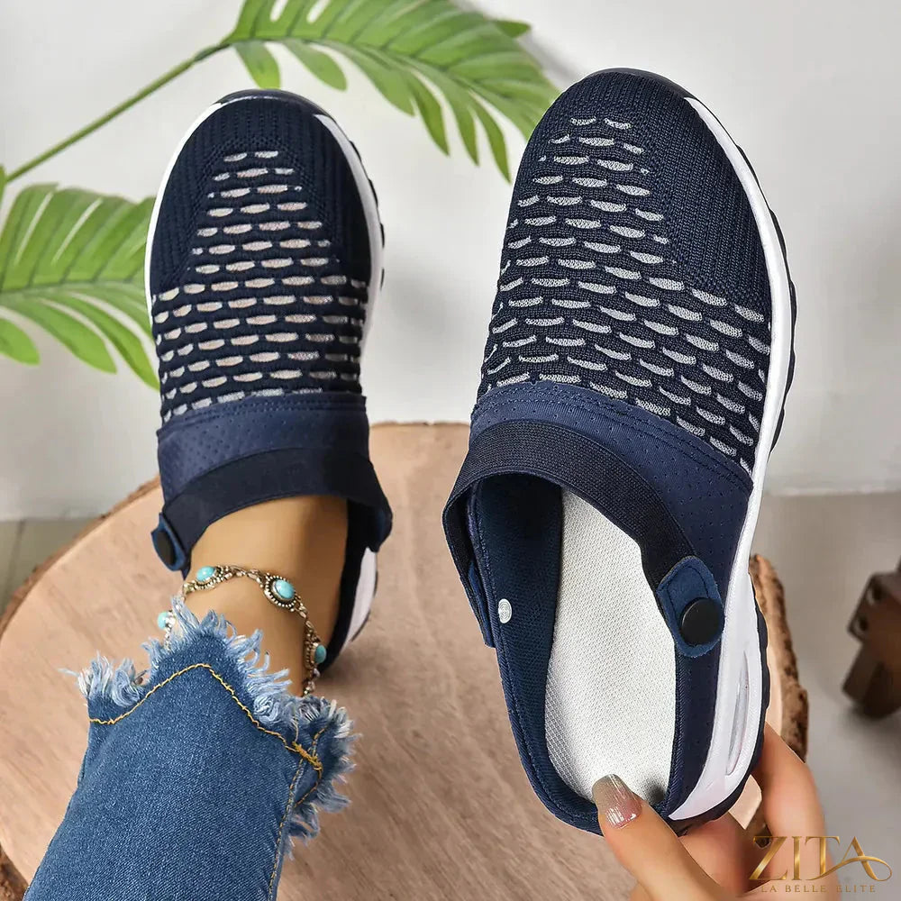 Zita La Belle Elite breathable mesh round toe sneakers with cushioned sole and stylish design for comfortable everyday wear