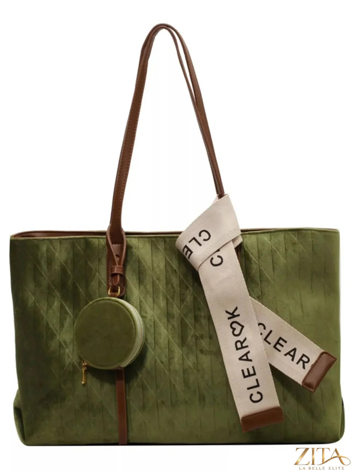 Large capacity tote bag with coin purse from Zita La Belle Elite, featuring spacious interior and stylish design.