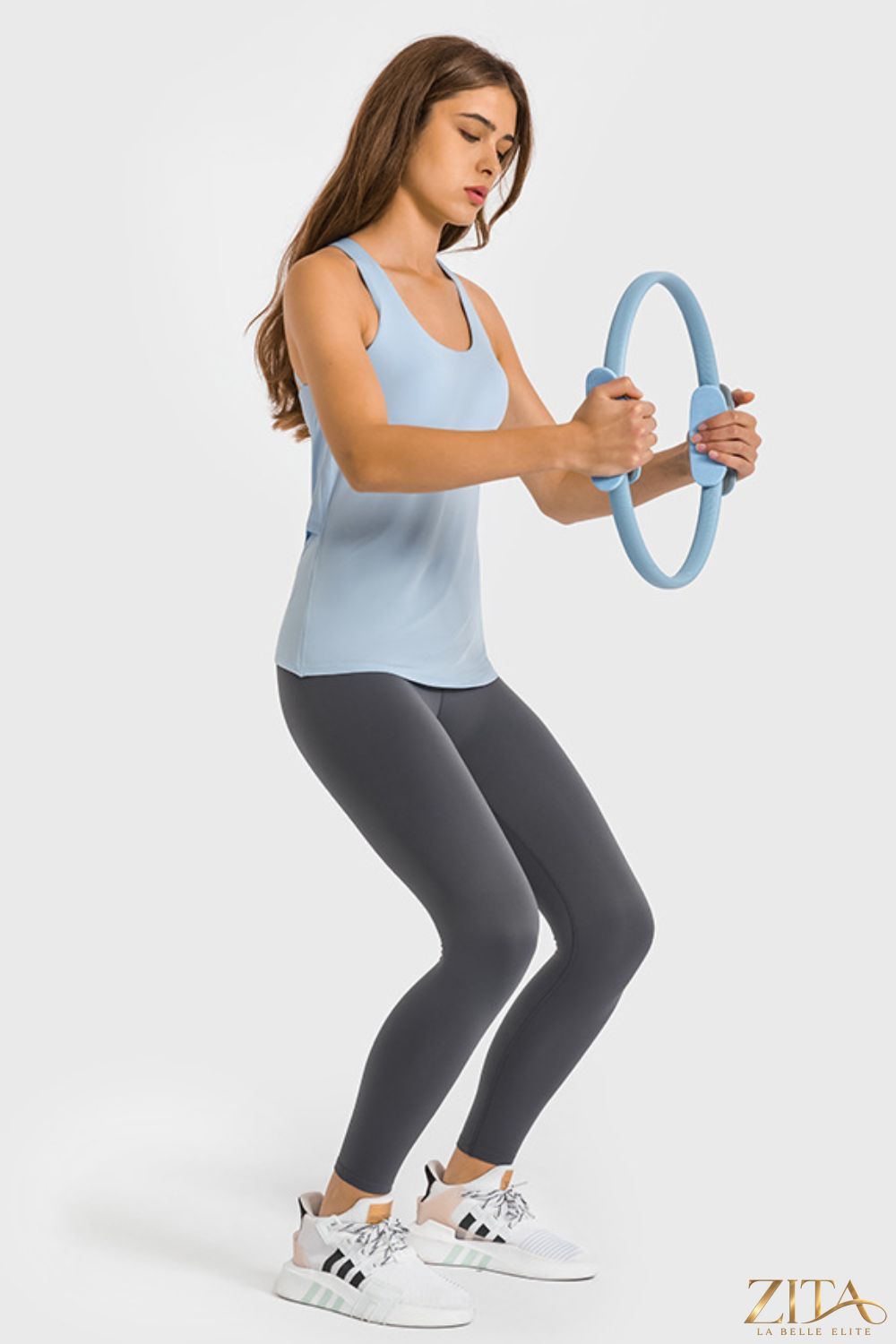 Zita La Belle Elite Millennia high waist ankle-length yoga leggings in black, showcasing a snug fit and flexible fabric.