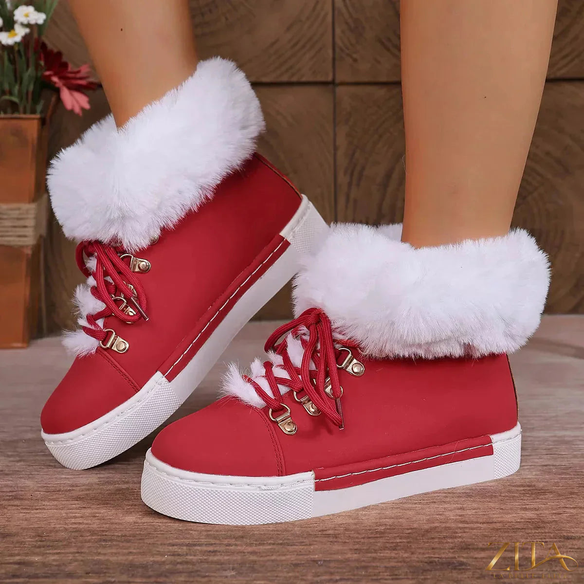 Zita La Belle Elite round toe platform boots with chunky heel and stylish design, featuring smooth leather finish.