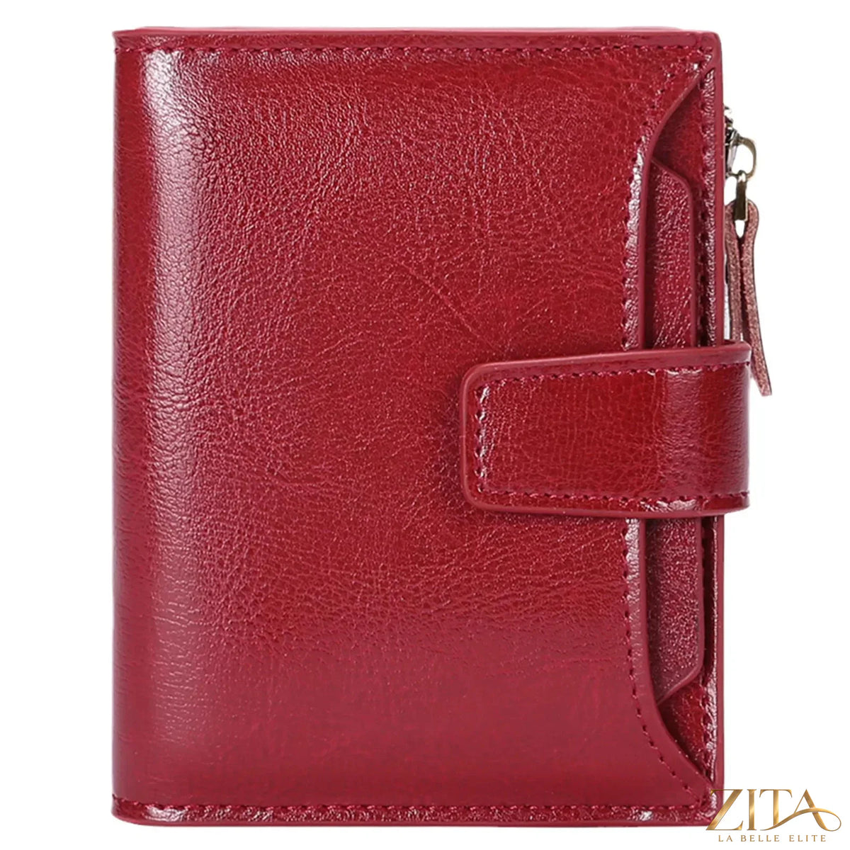 Trendsi leather bifold wallet showing multiple card slots and a sleek, brown leather finish on a white background.