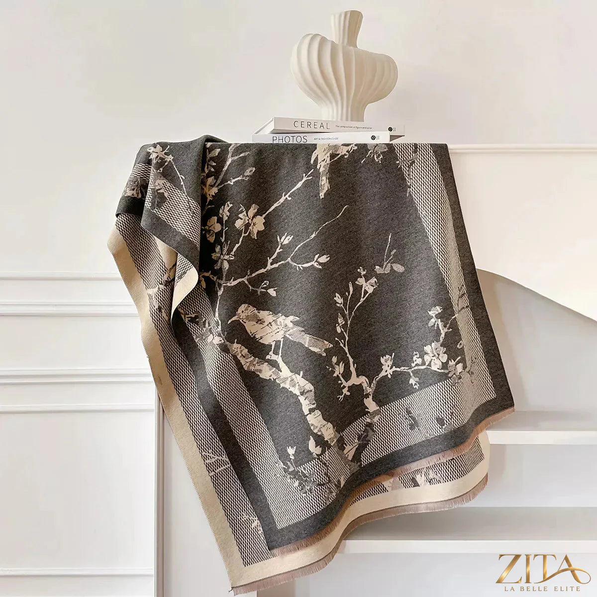 Raw hem winter scarf from Trendsi featuring soft fabric and a cozy, stylish design with raw edge detailing.