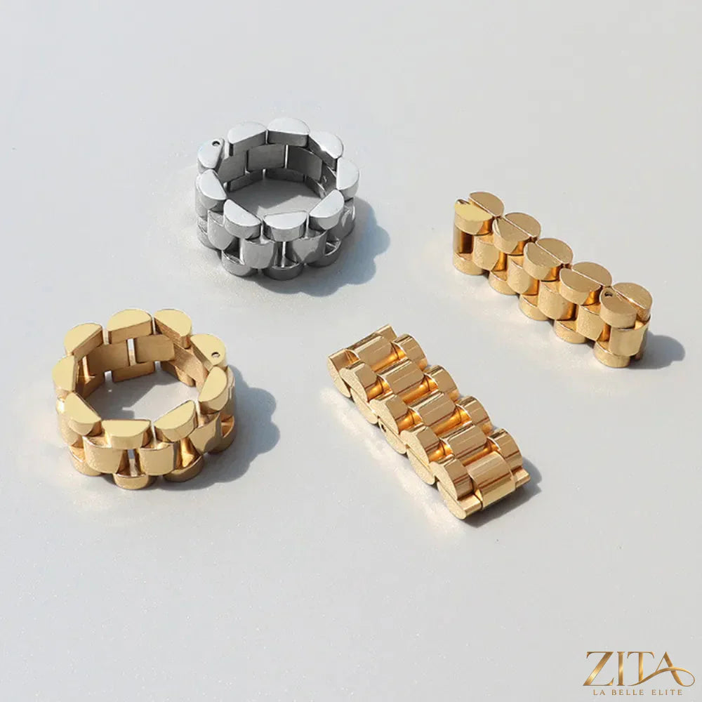 Plated titanium steel ring by Zita La Belle Elite, featuring a smooth, polished finish and modern design.