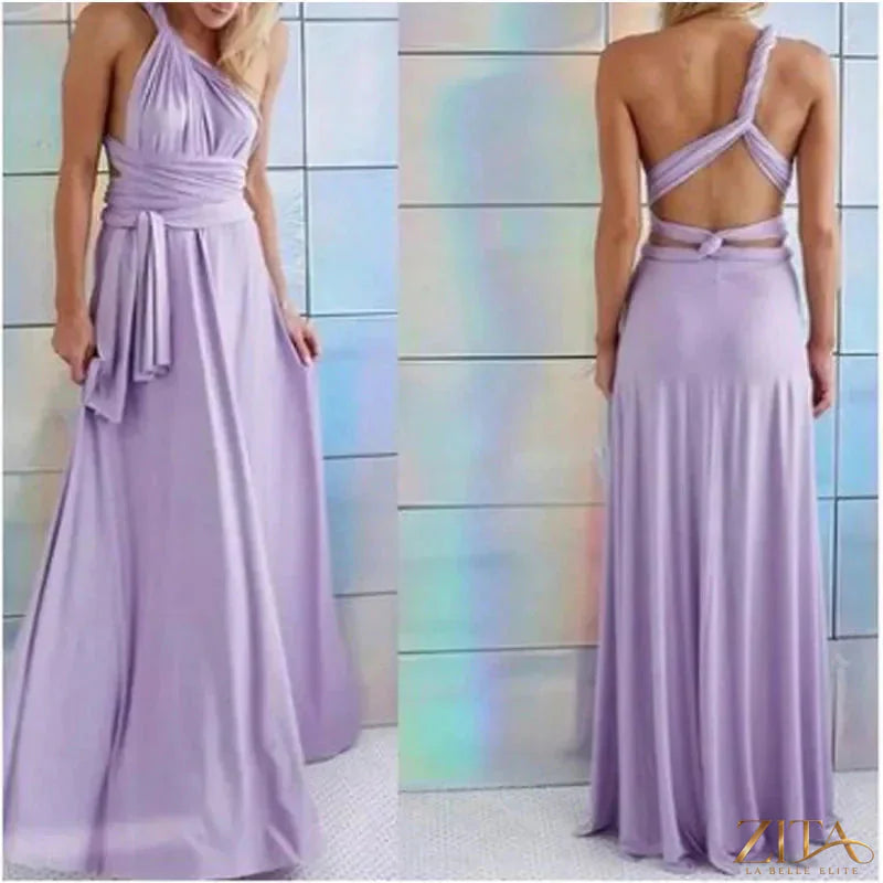 Elegant backless sleeveless women's evening dress by Zita La Belle Elite featuring a sleek, stylish design for formal occasions.