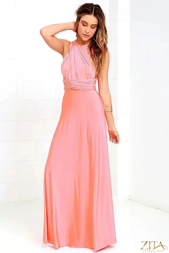 Elegant backless sleeveless women's evening dress by Zita La Belle Elite featuring a stylish, sophisticated design for special occasions.