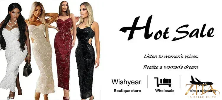 Elegant women’s mermaid evening gown by Zita La Belle Elite with sequins, backless design, and spaghetti straps.