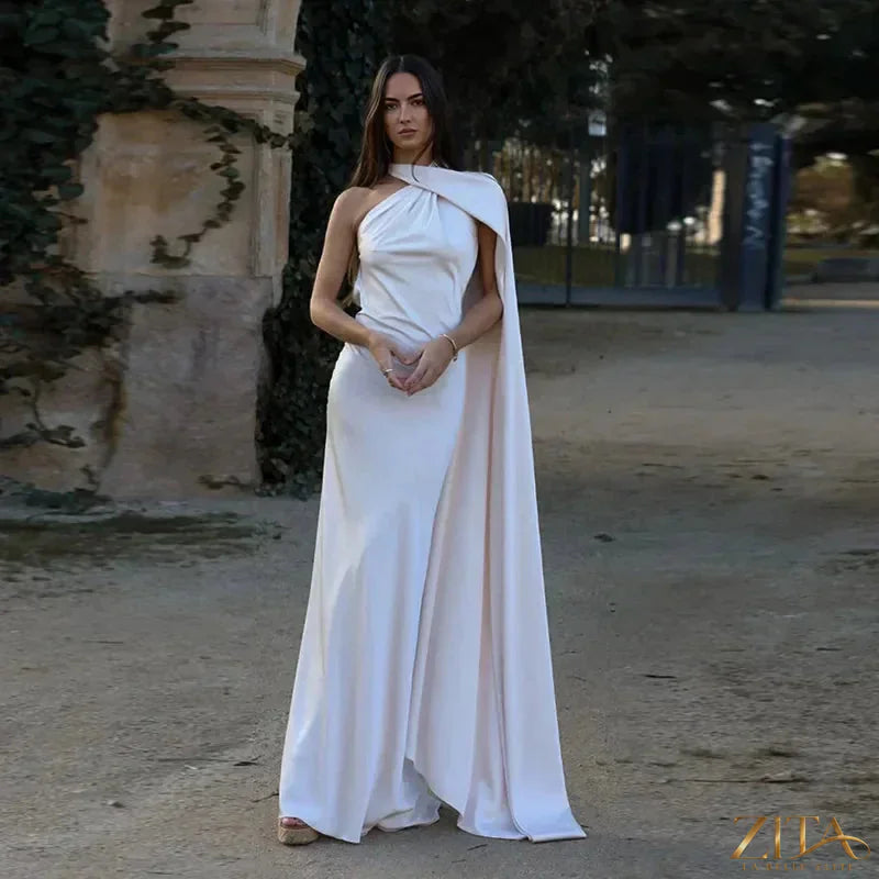 Zita La Belle Elite backless lace-up maxi party dress with ribbon sleeveless design, elegant evening gown for special occasions.