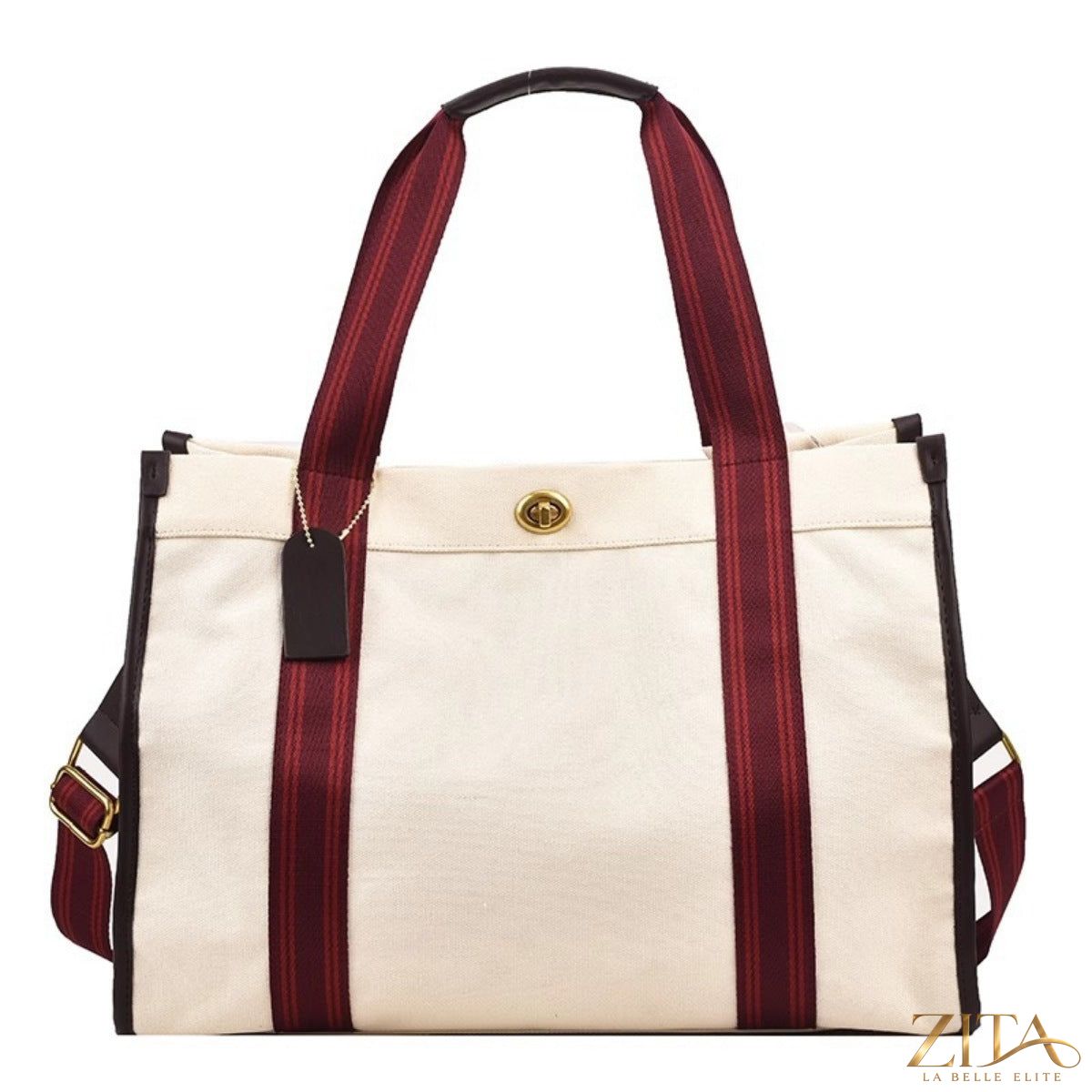 Contrast canvas tote bag by Zita La Belle Elite with sturdy handles and stylish design, perfect for everyday use.