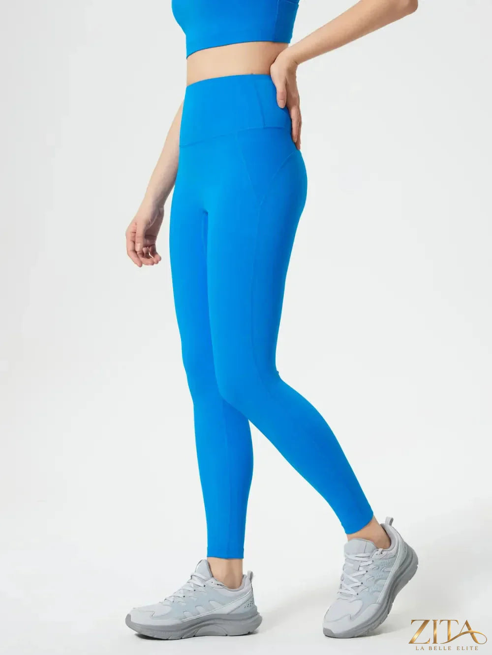 Millennia wide waistband active leggings by Trendsi, black with seamless design and full-length fit for workout and casual wear.
