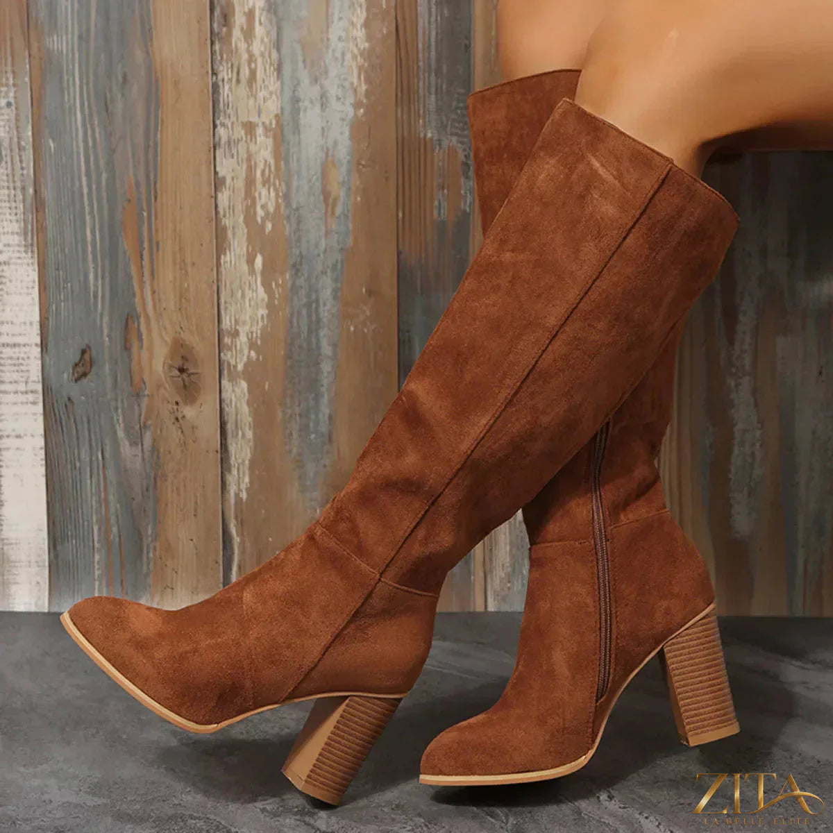 Zita La Belle Elite point toe block heels boots with sleek design and sturdy heels suitable for stylish footwear.