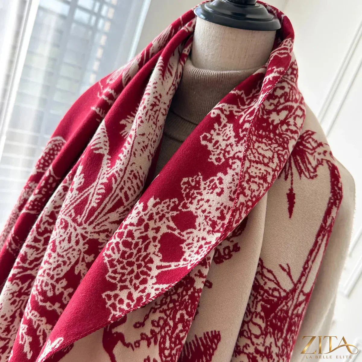 Raw hem winter scarf by Trendsi featuring soft, cozy fabric and a stylish raw edge design, perfect for cold weather.