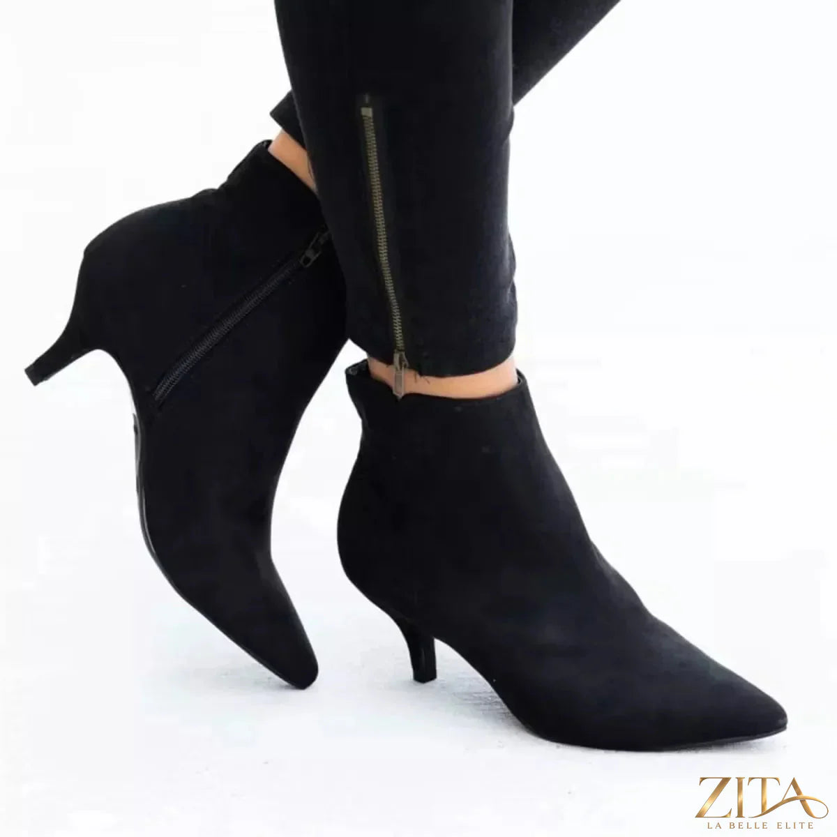 Zita La Belle Elite point toe kitten heels boots with sleek design and elegant silhouette, perfect for stylish footwear.