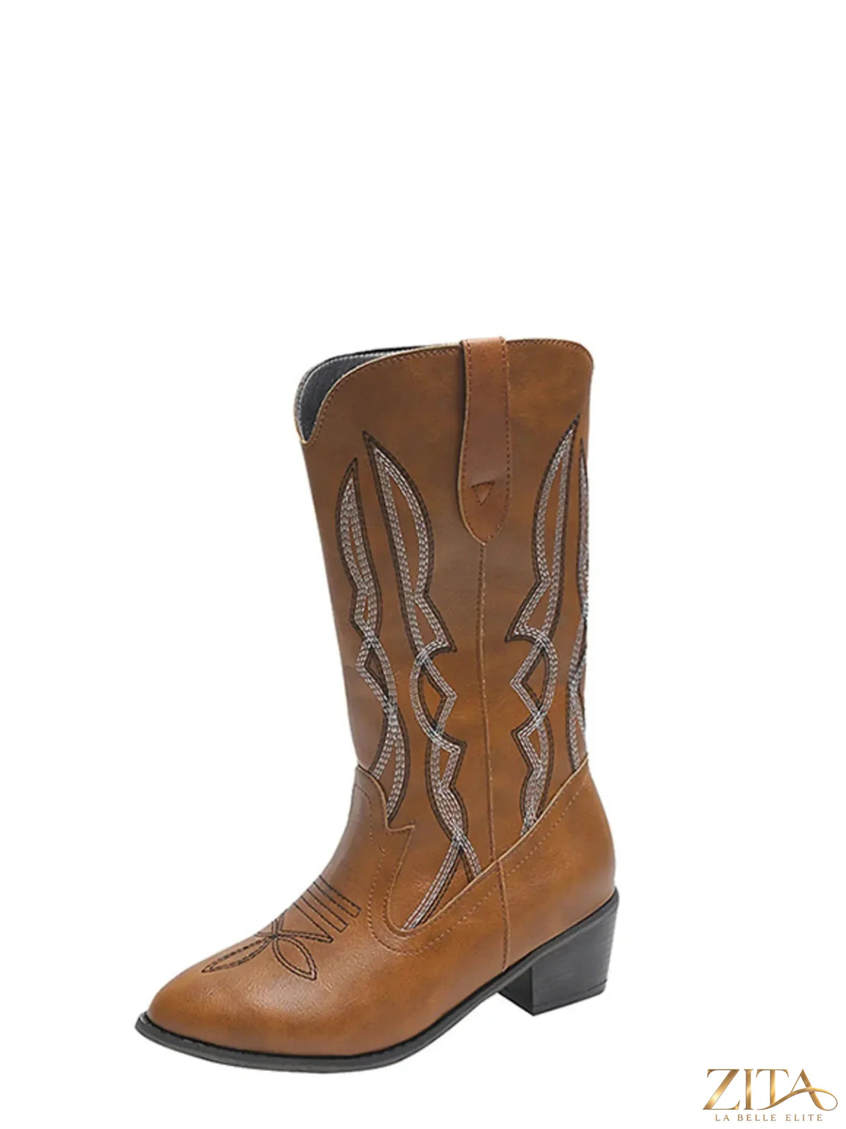 Western embroidered cowgirl boots from Trendsi featuring intricate embroidery and classic cowboy style.