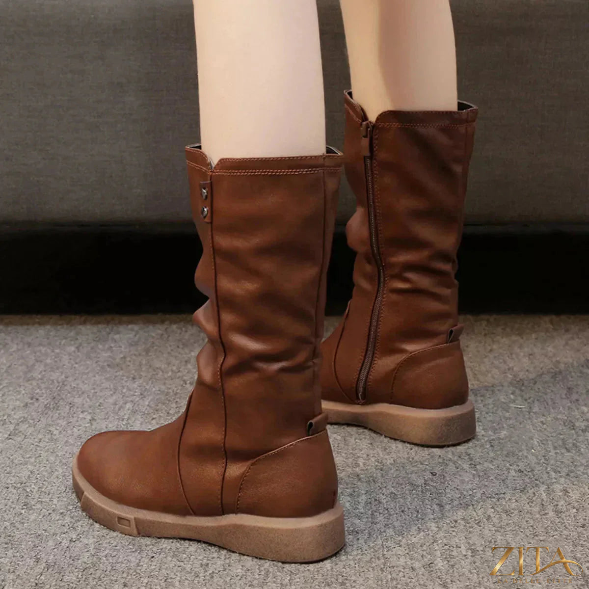 Zita La Belle Elite round toe platform boots with chunky soles and stylish design, perfect for trendy fashion statements.