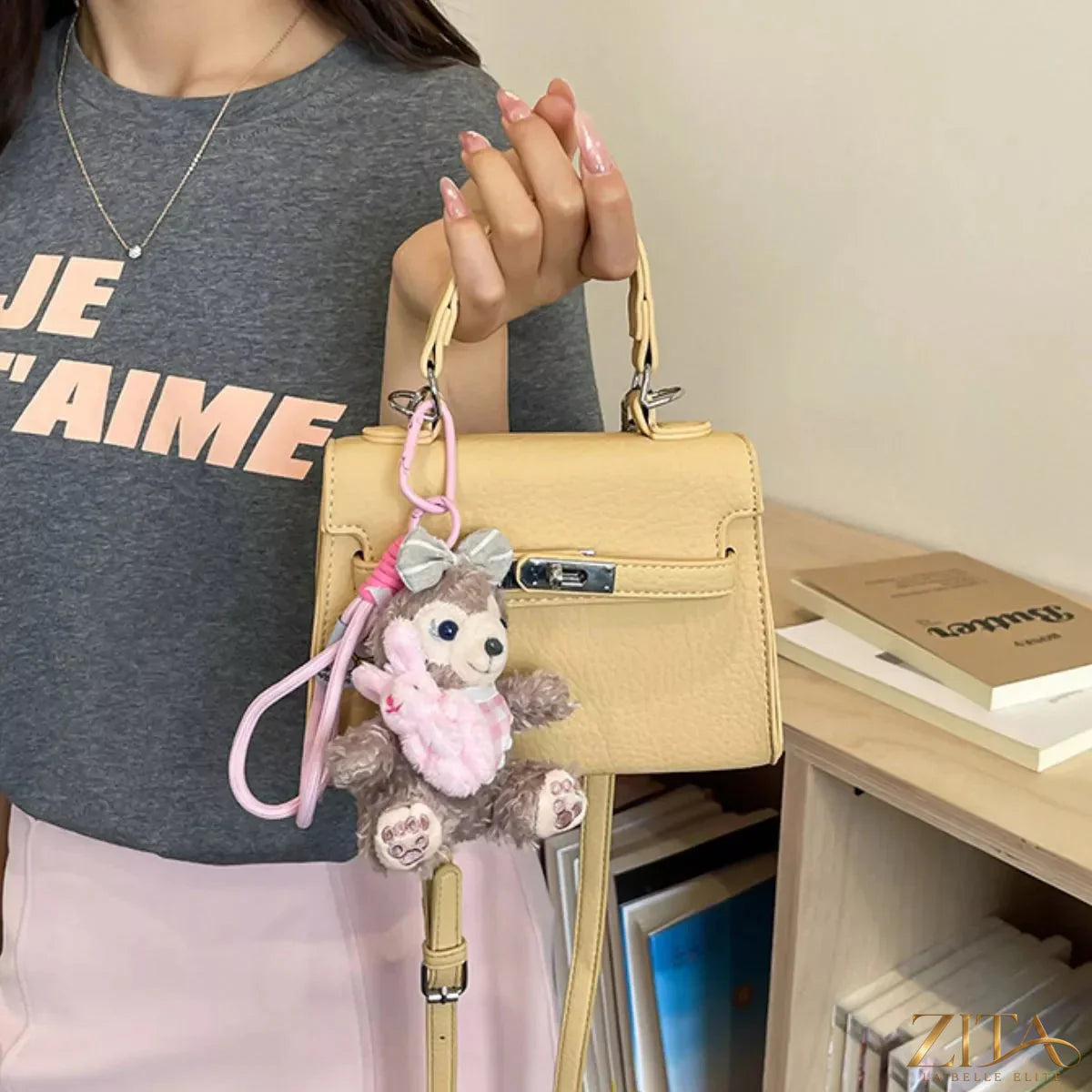 Trendsi PU leather handbag with top handles, gold-tone hardware, and spacious interior for everyday use.