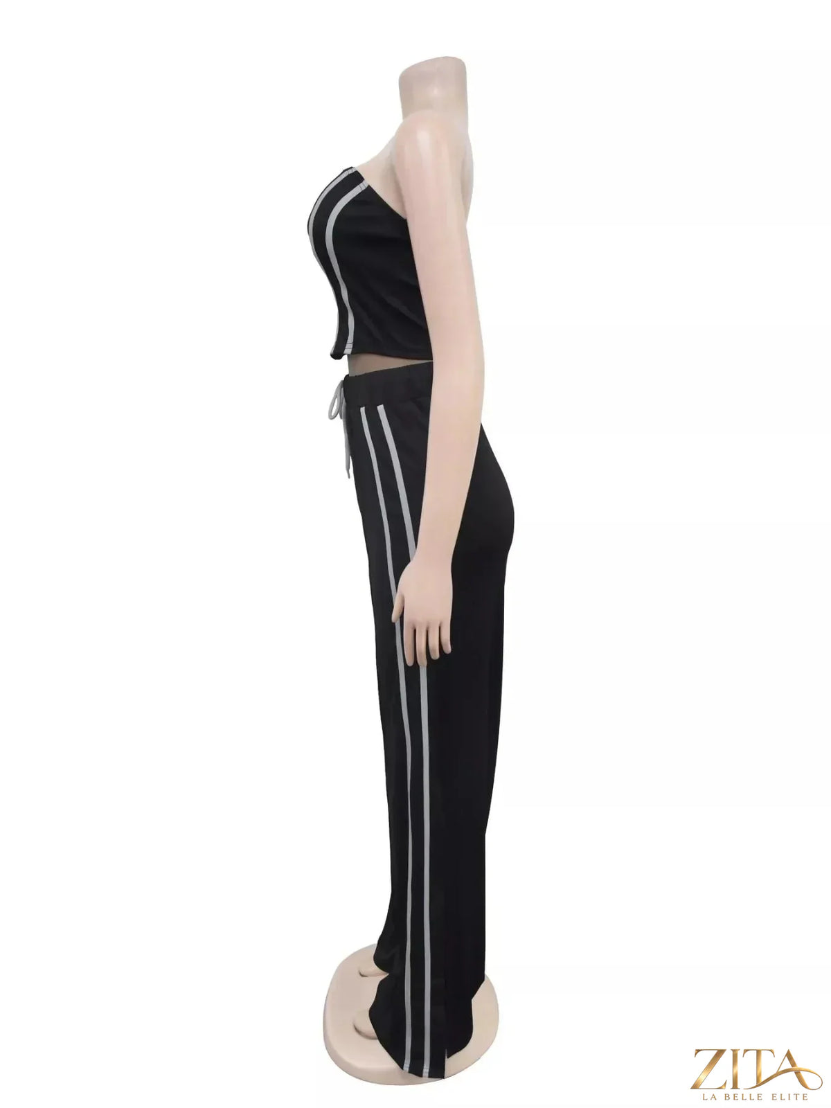 Zita La Belle Elite sleeveless tube top and wide-leg pants set in a stylish, coordinated outfit with a modern, fashionable look.