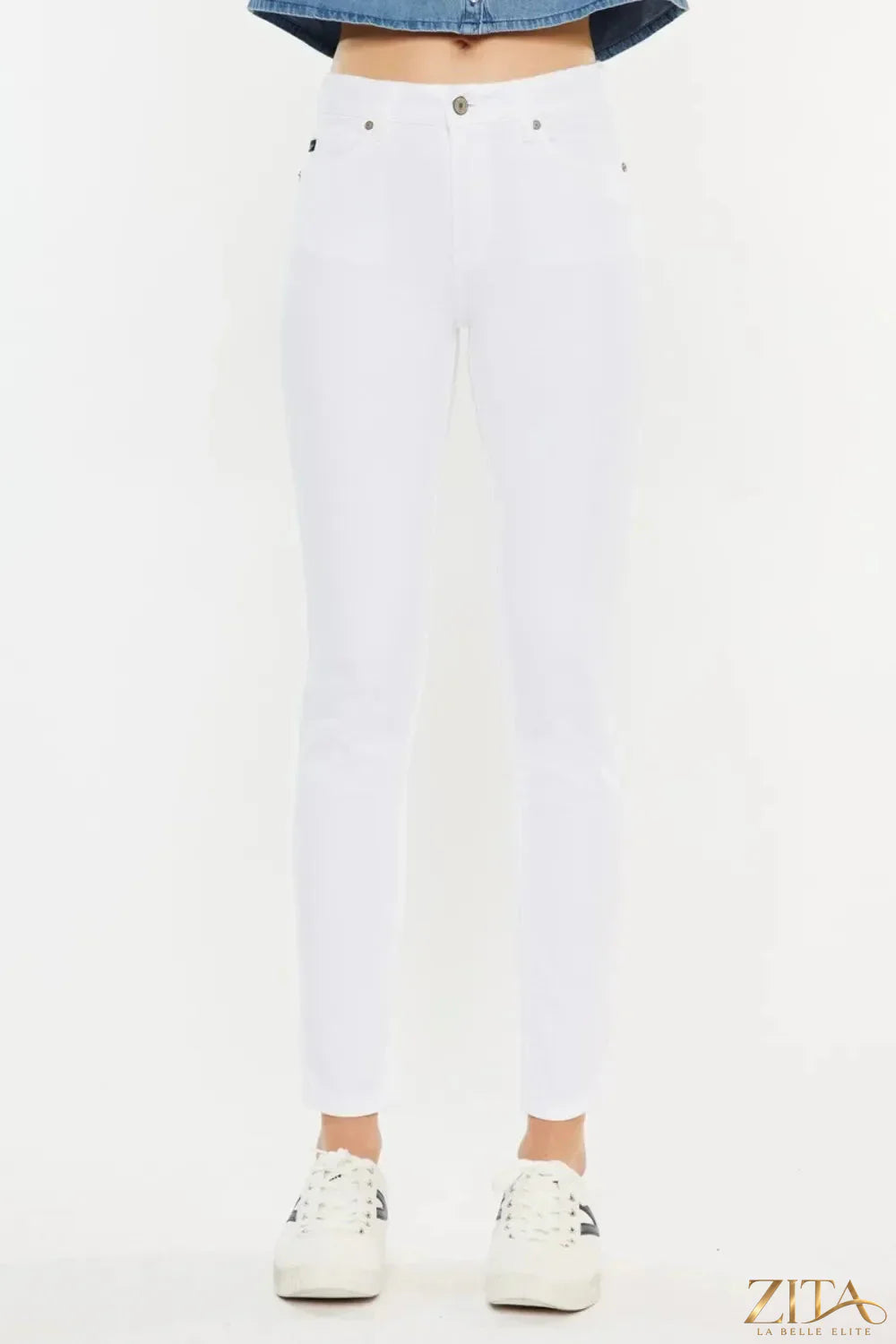 Zita La Belle Elite Kancan high rise ankle skinny jeans in dark wash, fitted denim with classic five-pocket design.